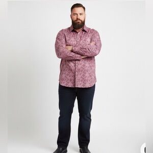 Ted Baker London Pink Floral Print Button Down Shirt Men's Size 5 EUC